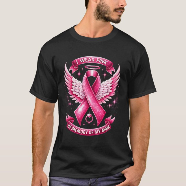 Camiseta Eu Visto Rosa Para A Memória Da Minha Mãe Fama De  (Frente)