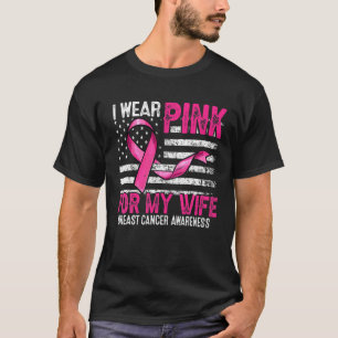 Camiseta Eu Visto Rosa Para A Minha Esposa Bandeira De Fita