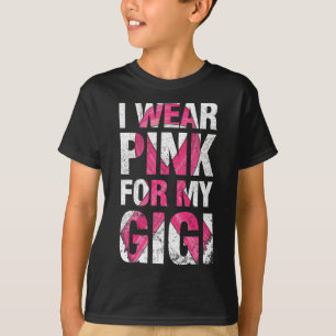 Camiseta Eu Visto Rosa Para A Minha Gigi Rib Sobrevivente D