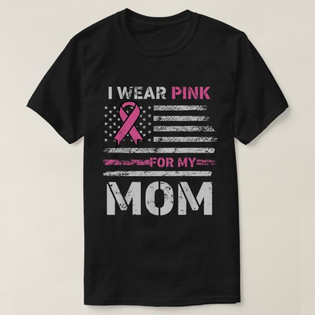 Camiseta Eu Visto Rosa Para A Minha Mãe América Bandeira Ca (Frente do Design)