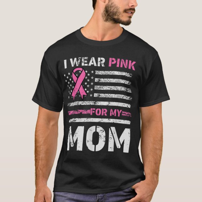 Camiseta Eu Visto Rosa Para A Minha Mãe América Bandeira Ca (Frente)