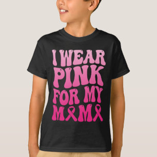 Camiseta Eu Visto Rosa Para A Minha Mãe Apoio ao cancer de 