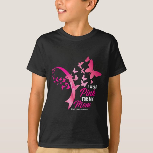 Camiseta Eu Visto Rosa Para A Minha Mãe Cancer Bonito Da Ma (Frente)