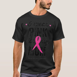 Camiseta Eu Visto Rosa para a minha mãe, Cancer de Fita Ros