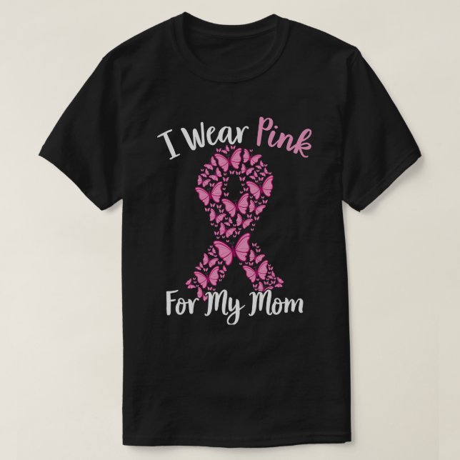 Camiseta Eu Visto Rosa Para A Minha Mãe Cancer De Sensibili (Frente do Design)