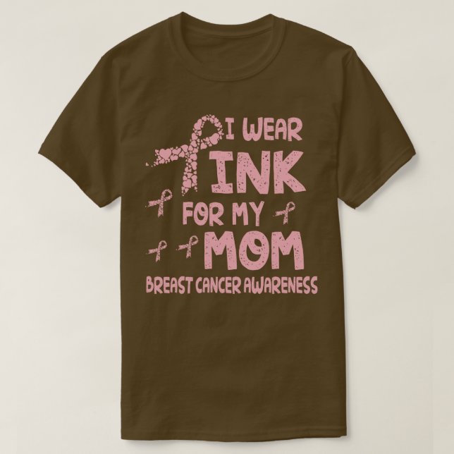 Camiseta Eu Visto Rosa Para A Minha Mãe Conhecer Mês Mãe (Frente do Design)
