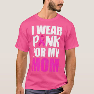 Camiseta Eu Visto Rosa Para A Minha Mãe Fita Fita Cor-De-Fi