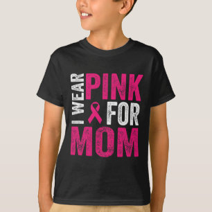 Camiseta Eu Visto Rosa Para A Minha Mãe Fita Fita Cor-De-Fi