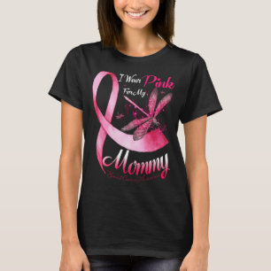 Camiseta Eu Visto Rosa Para A Minha Mamãe Dragonfly Rosa Fi