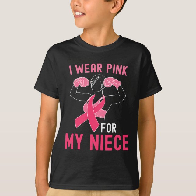 Camiseta Eu Visto Rosa Para A Minha sobrinha - Apoio O Canc (Frente)