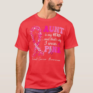Camiseta Eu Visto Rosa Para A Minha Tia Cancer De Fita Rosa