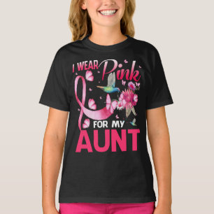 Camiseta Eu Visto Rosa Para A Minha Tia Hummingbird Cancer