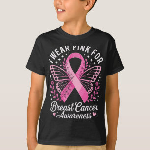 Camiseta Eu Visto Rosa Para Consciência Do Cancer Da Mama _