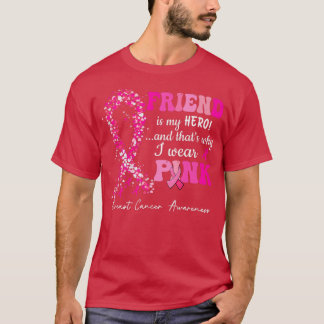 Camiseta Eu Visto Rosa Para Meu Amigo Fita Fita Coração Ros