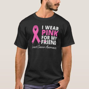 Camiseta Eu Visto Rosa Para Minha Amiga Família Fita De Fit