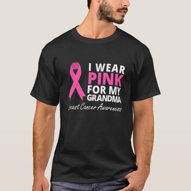 Camiseta Eu Visto Rosa Para Minha Avó Família Fita Amor 2 (Frente)