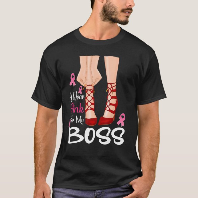 Camiseta Eu Visto Rosa Para Minha Chefe Fita Fita Melanina  (Frente)