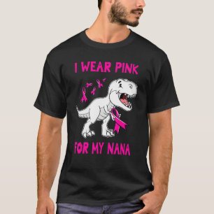 Camiseta Eu Visto Rosa Para Minha Fita Rosa NANA TRex Dinos