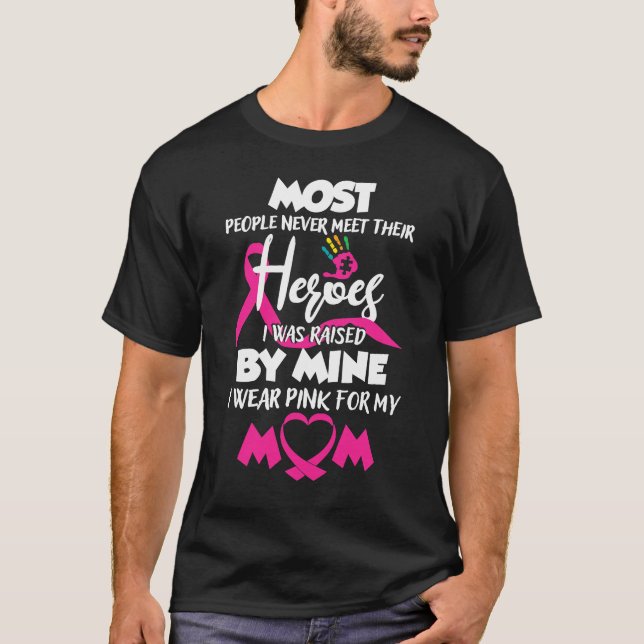 Camiseta Eu Visto Rosa Para Minha Mãe Meu Cancer Herói Sabe (Frente)