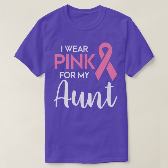 Camiseta Eu Visto Rosa Para Minha Tia Cancer De Mama Sensib (Frente do Design)