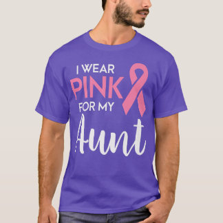 Camiseta Eu Visto Rosa Para Minha Tia Cancer De Mama Sensib