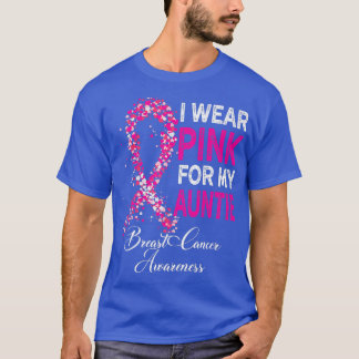 Camiseta Eu Visto Rosa Para Minha Tia Cancer Mama Rosa