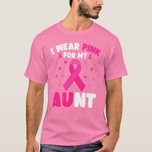 Camiseta Eu Visto Rosa Para Minha Tia Sensibilização Para O (Frente)