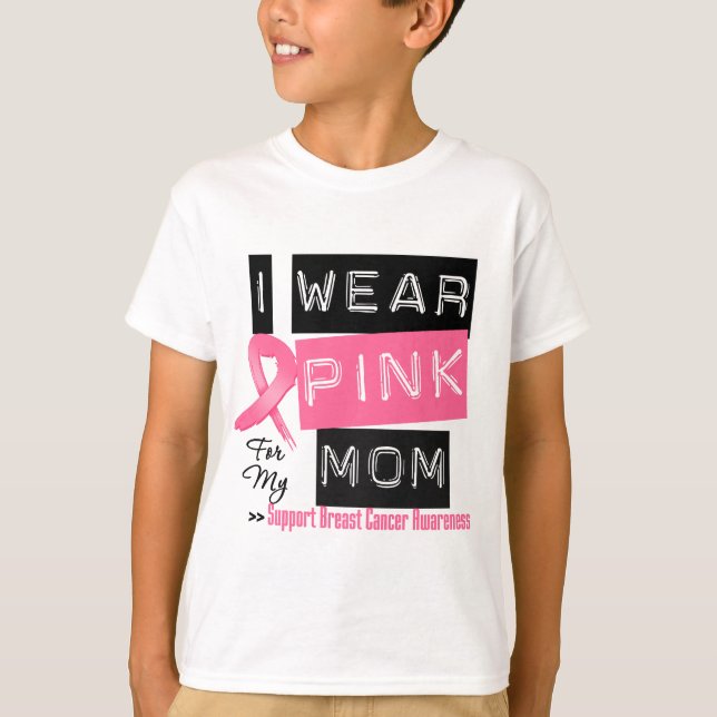 Camiseta Eu Visto Rosa Para O Cancer Da Mamãe (Frente)