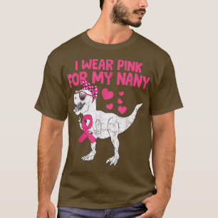 Camiseta Eu Visto Rosa Para O Cancer Da Mamãe Dino Pink Ri