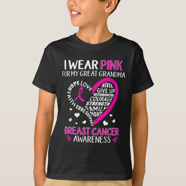 Camiseta Eu Visto Rosa Para O Cancer Da Minha Avó Excelente (Frente)