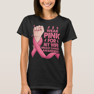Camiseta Eu Visto Rosa Para O Cancer De Mama Da Minha Espos