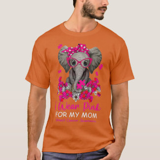 Camiseta Eu Visto Rosa Para O Cancer De Mama Elefante Da Mi