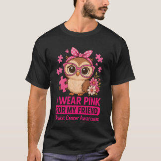Camiseta Eu Visto Rosa Para O Meu Amigo Cancer De Mama Fofo