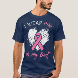 Camiseta Eu visto rosa para o meu Cancer de Pai