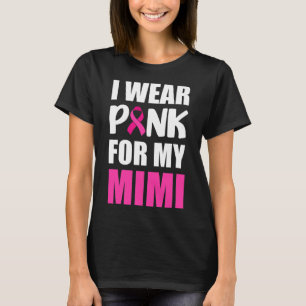 Camiseta Eu Visto Rosa Para O Meu Cancer Mimi De Fita Rosa