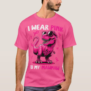 Camiseta Eu Visto Rosa Para O Meu Dinossauro Mawmaw T-Rex