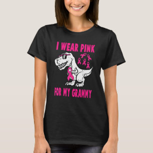 Camiseta Eu Visto Rosa Para O Meu Grammy Rex Dinossaur Ribb