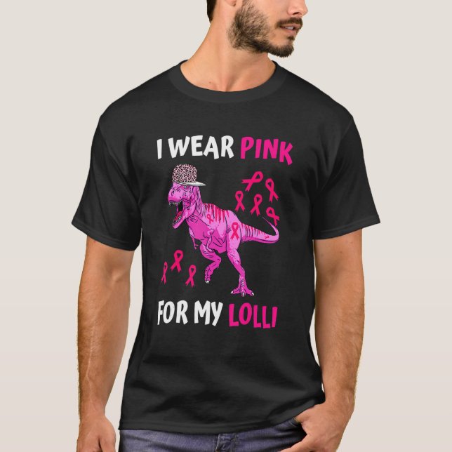 Camiseta Eu Visto Rosa para o Meu Lolli em outubro Nós Vest (Frente)