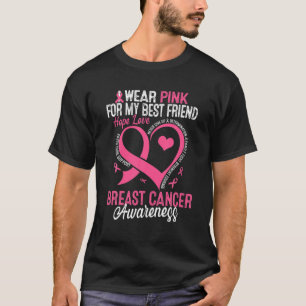 Camiseta Eu Visto Rosa Para O Meu Melhor Amigo Fita Rosa