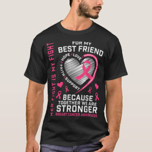 Camiseta Eu Visto Rosa Para O Meu Melhor Cancer De Mama Ami