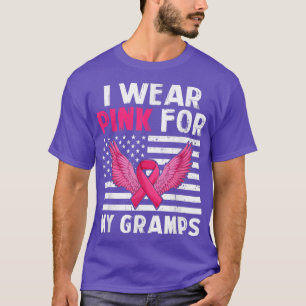 Camiseta Eu Visto Rosa Para O Meu Vovô Fita Cor De Fita Ros