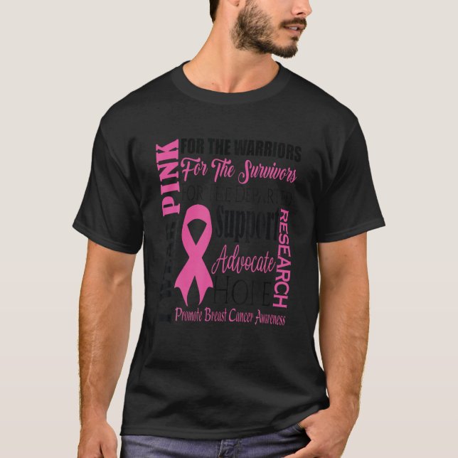 Camiseta Eu Visto Rosa Para Os Guerreiros Sensibilizar O Ca (Frente)