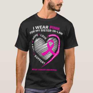 Camiseta Eu Visto Rosa Pela Minha Irmã Em Direito Cancer De