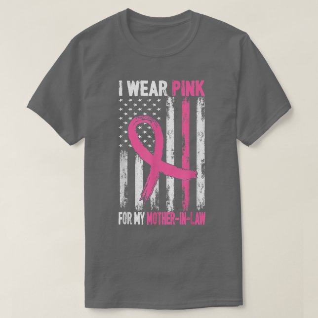 Camiseta Eu Visto Rosa Pela Minha Mãe Em Direito Cancer De  (Frente do Design)