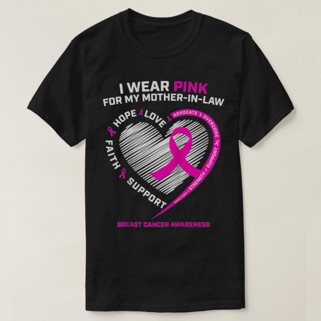 Camiseta Eu Visto Rosa Pela Minha Mãe Em Direito Cancer De  (Frente do Design)