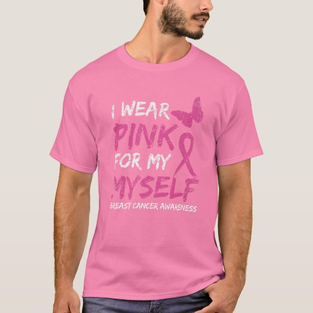 Camiseta Eu Visto Rosa Por Minha Consciência Do Cancer Da M (Frente)