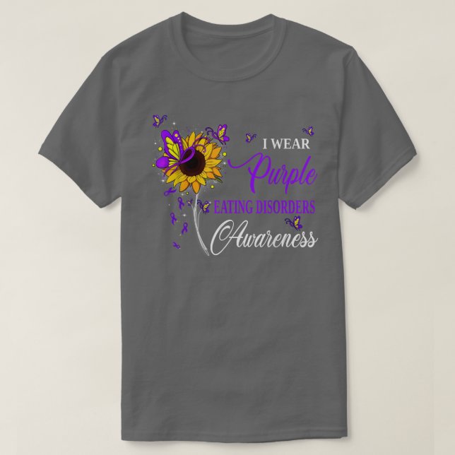 Camiseta Eu Visto Roxo Comendo Distúrbios Consciência Giras (Frente do Design)