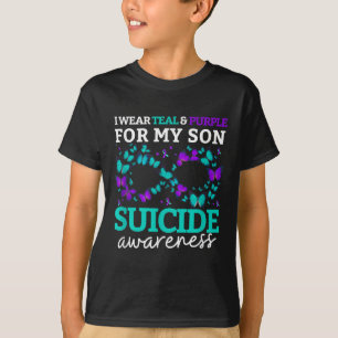 Camiseta Eu Visto Roxo E Teal Para O Meu Filho Suicida Prev