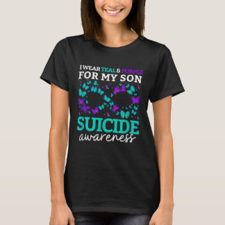 Camiseta Eu Visto Roxo E Teal Para O Meu Filho Suicida Prev