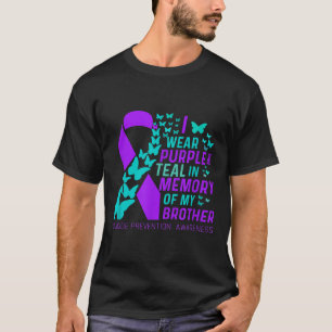 Camiseta Eu Visto Roxo E Teal Para O Meu Irmão Suicídio Ant